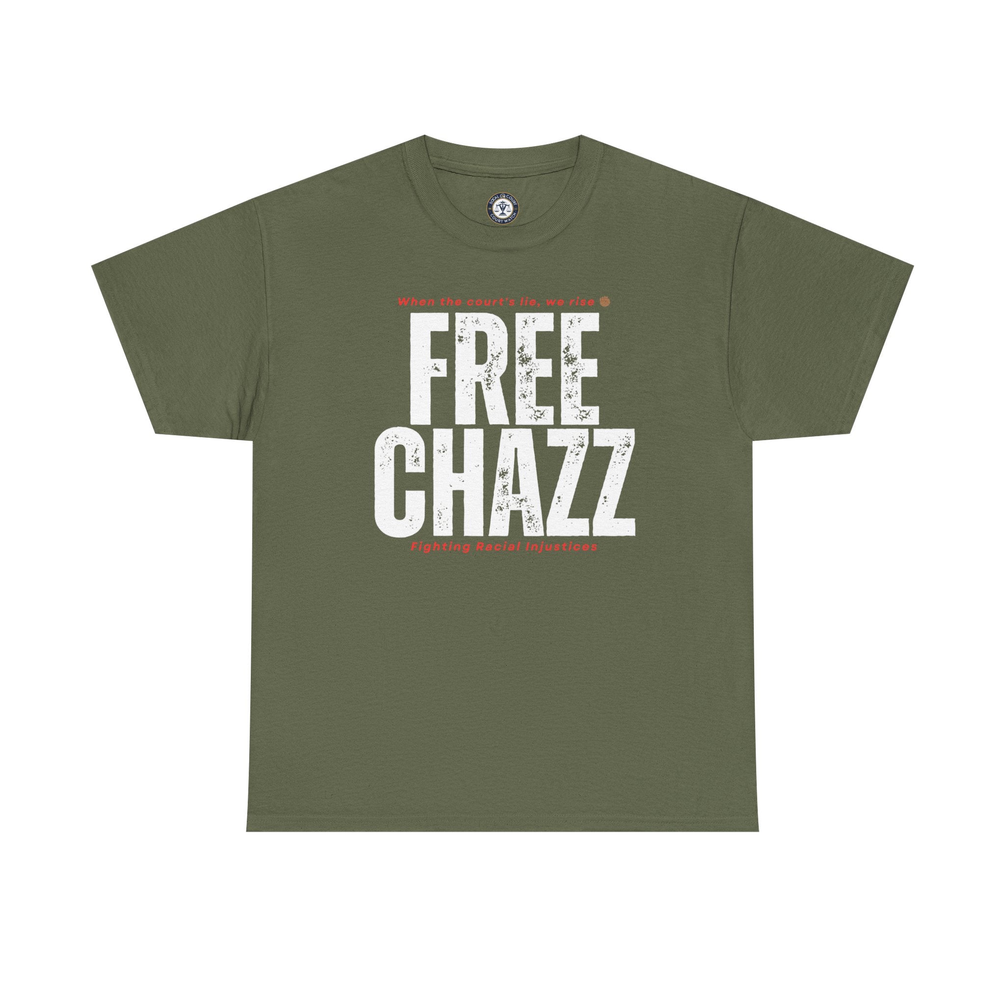 Protest Tee — "Chazz Was Wrongfully Convicted" Racial Injustice-Demand Orange County Dismiss the case.
