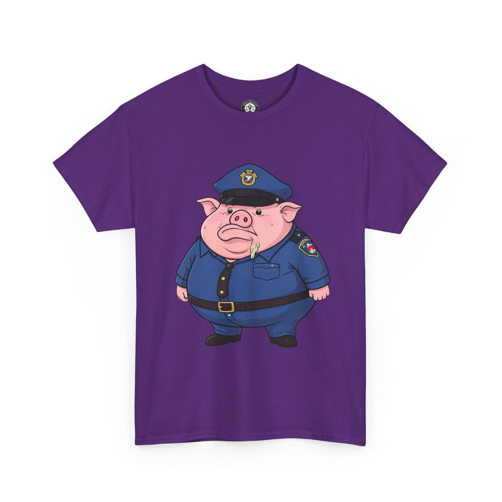 Funny Pig Officer Cartoon T-Shirt — "FTP" Graphic Tee