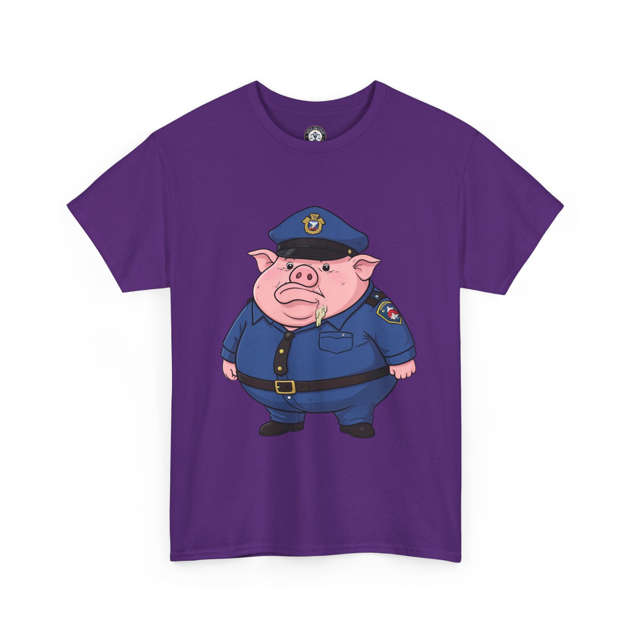 Funny Pig Officer Cartoon T-Shirt — "FTP" Graphic Tee