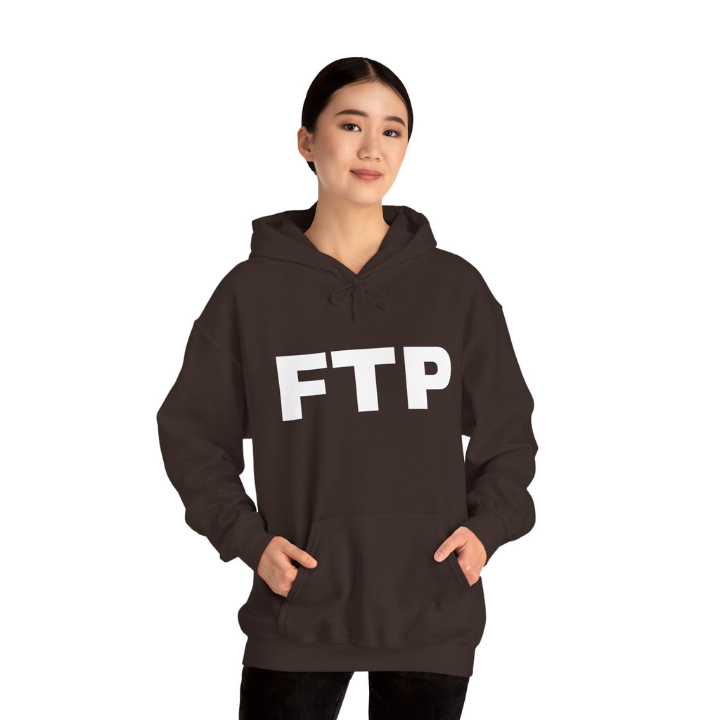 FTP Bold Logo Hoodie – Minimal Black Graphic Pullover