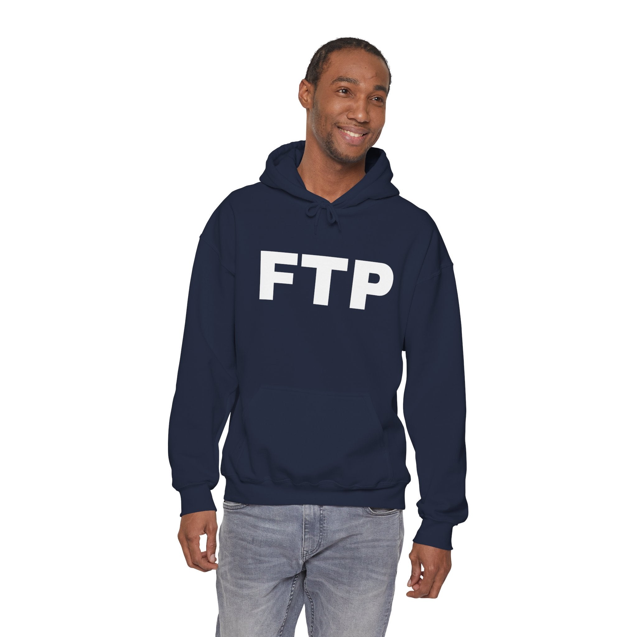 FTP Bold Logo Hoodie – Minimal Black Graphic Pullover