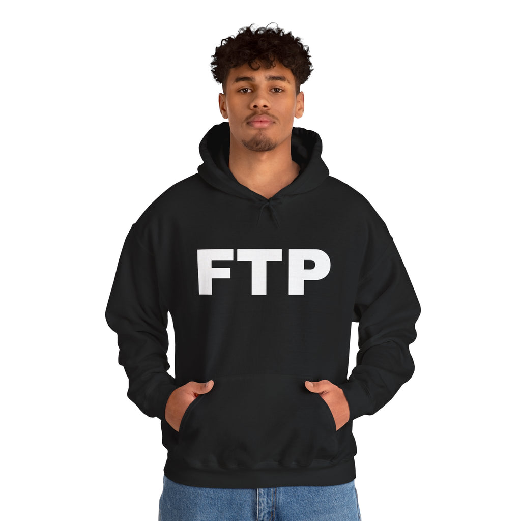 FTP Bold Logo Hoodie – Minimal Black Graphic Pullover