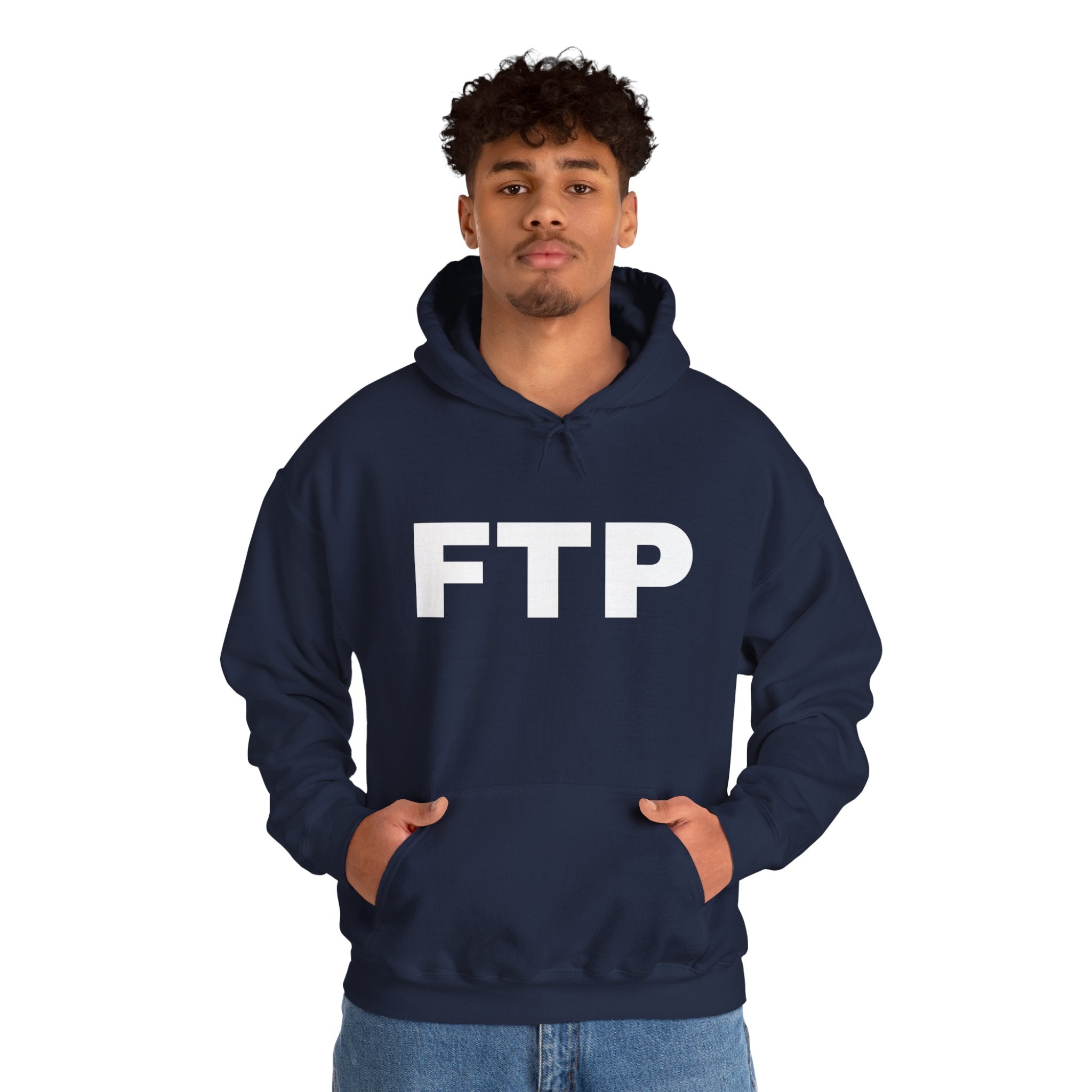 FTP Bold Logo Hoodie – Minimal Black Graphic Pullover