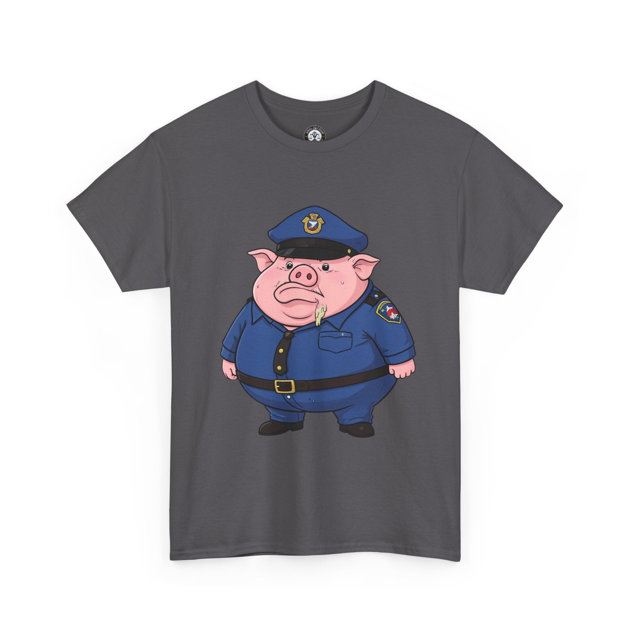 Funny Pig Officer Cartoon T-Shirt — "FTP" Graphic Tee