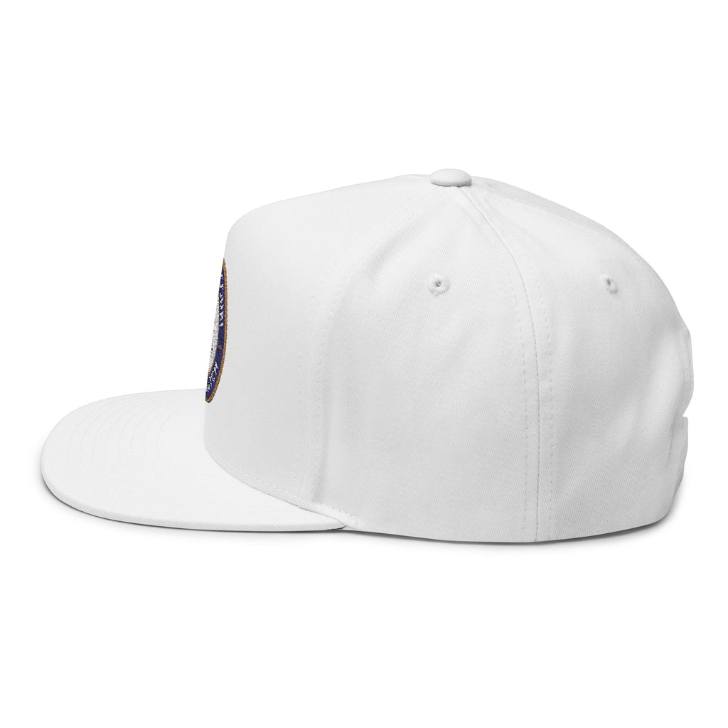 Court Watch Embroidered Flat Bill Cap — Social Court Badge Snapback