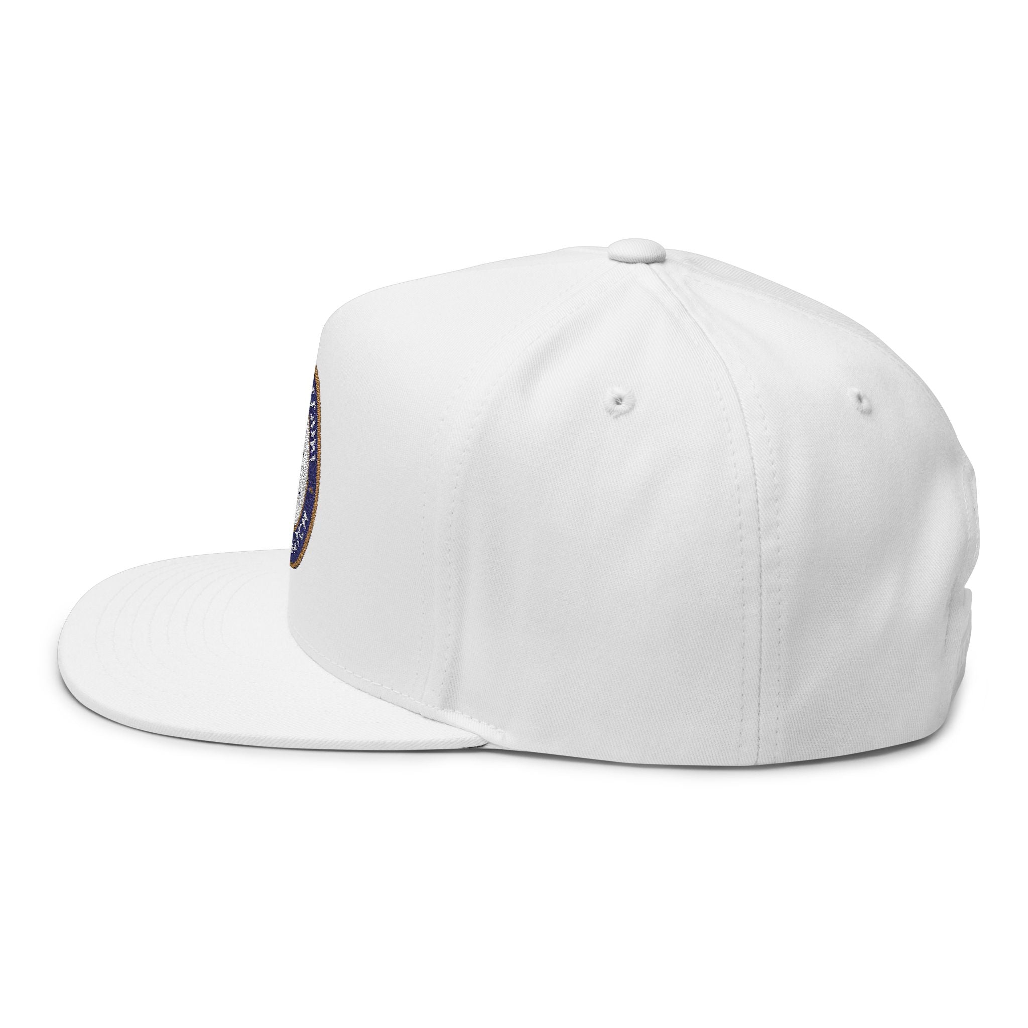 Court Watch Embroidered Flat Bill Cap — Social Court Badge Snapback