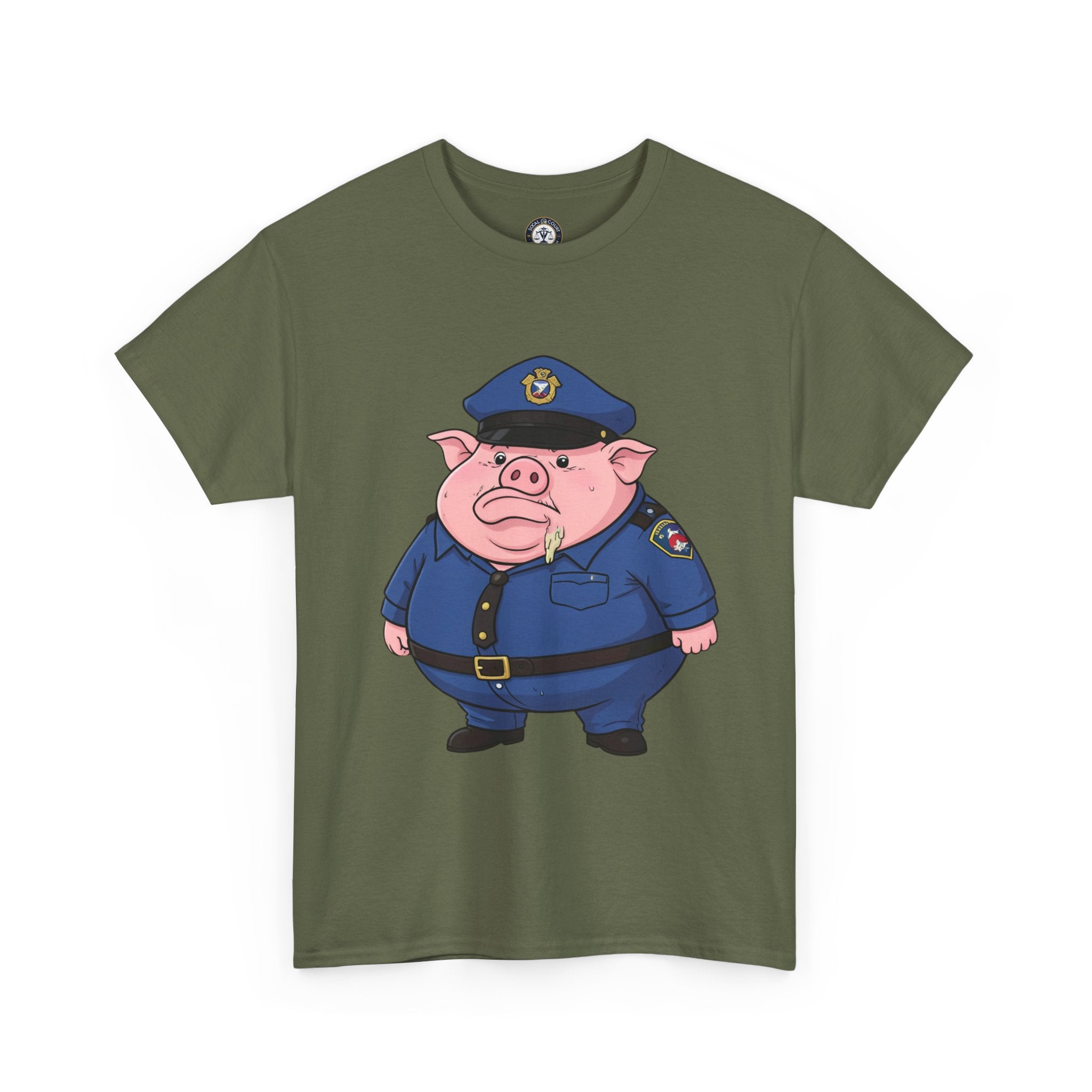 Funny Pig Officer Cartoon T-Shirt — "FTP" Graphic Tee