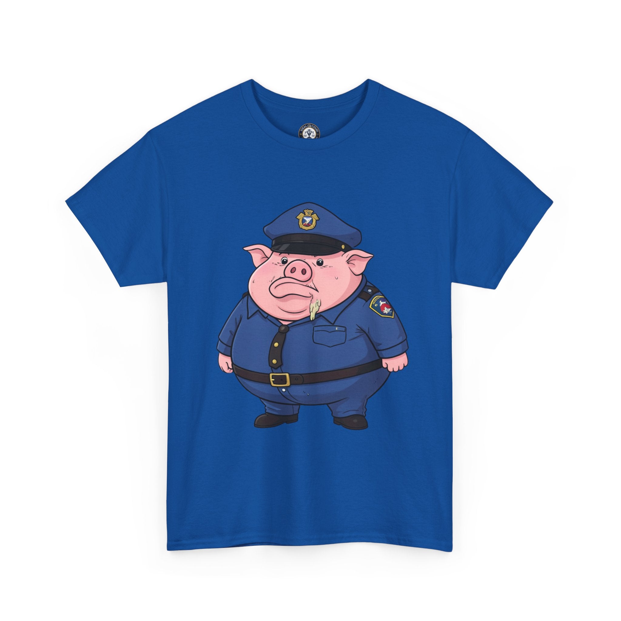 Funny Pig Officer Cartoon T-Shirt — "FTP" Graphic Tee