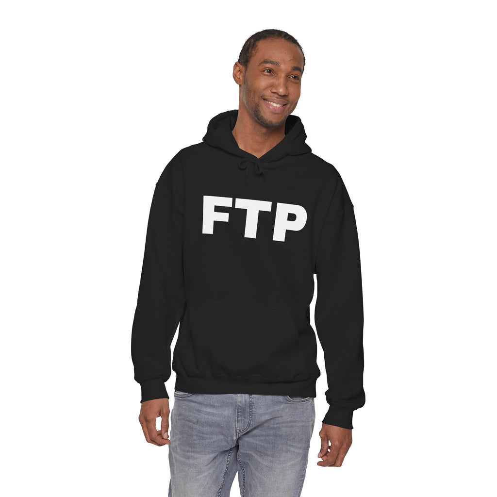 FTP Bold Logo Hoodie – Minimal Black Graphic Pullover