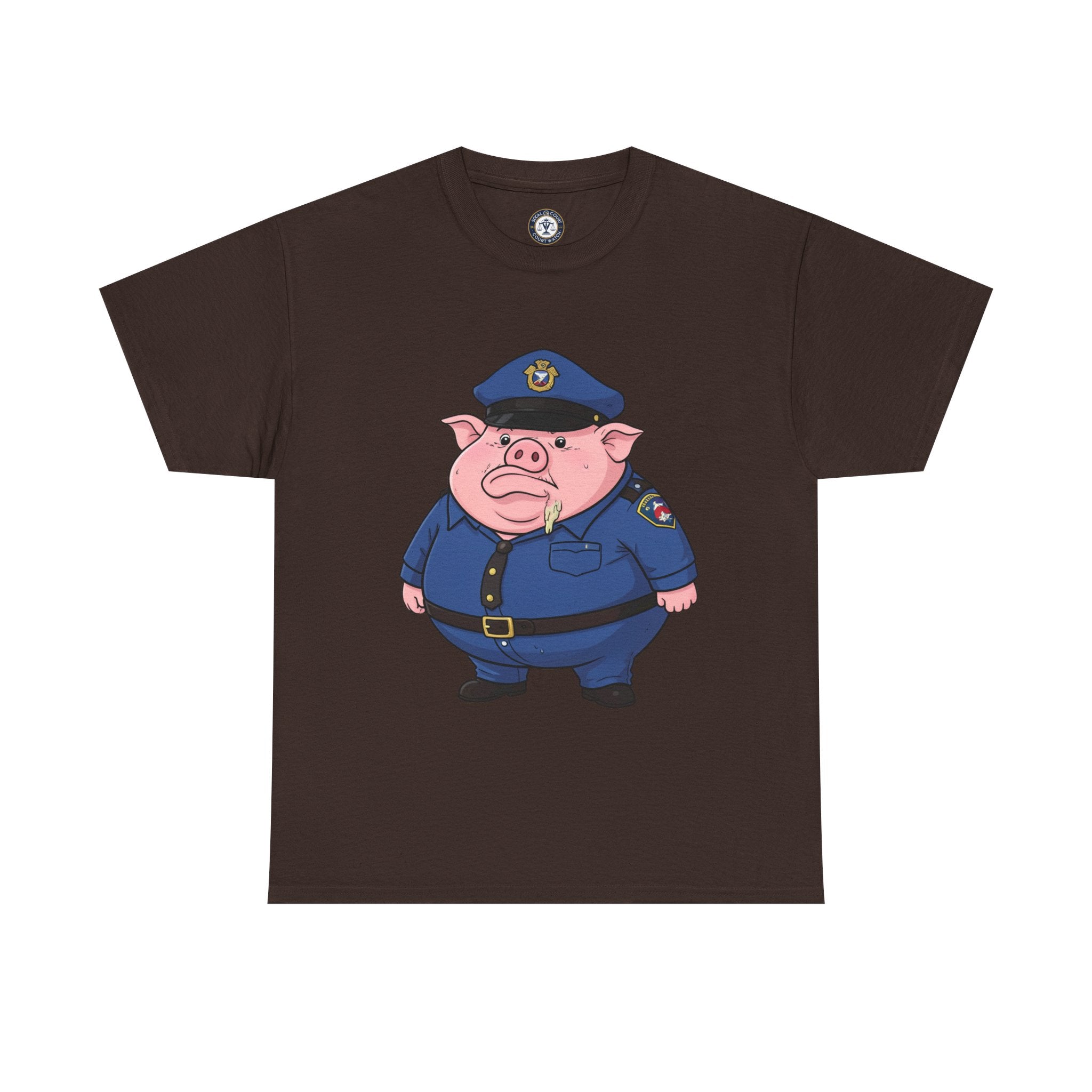 Funny Pig Officer Cartoon T-Shirt — "FTP" Graphic Tee