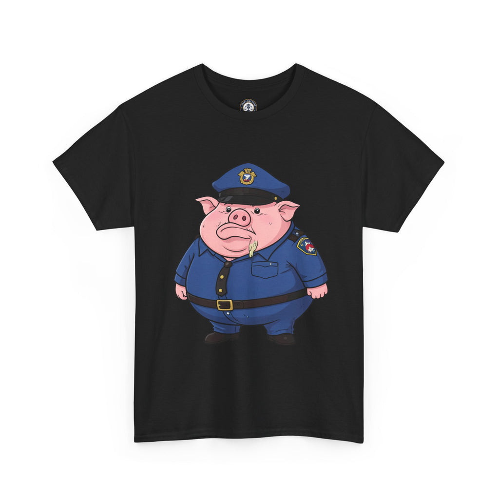 Funny Pig Officer Cartoon T-Shirt — "FTP" Graphic Tee