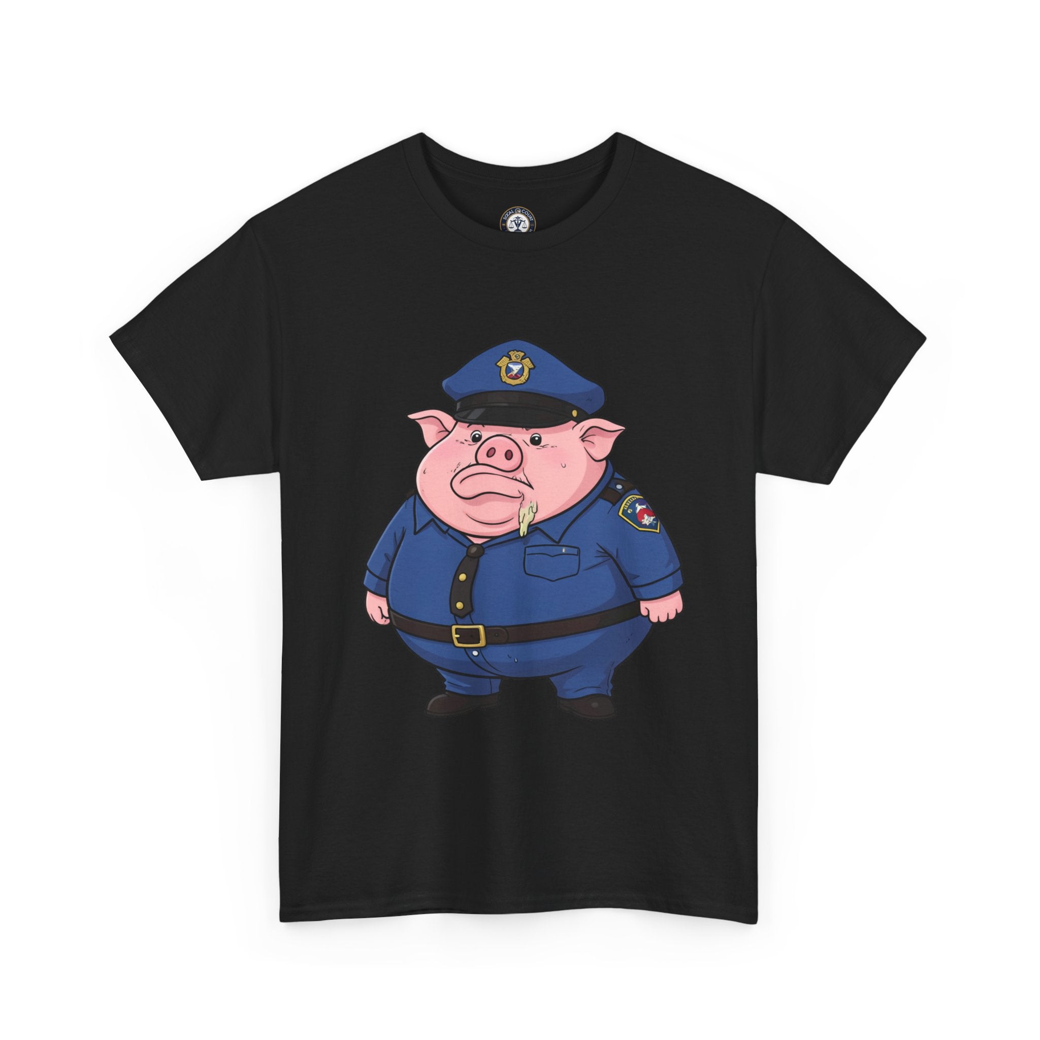 Funny Pig Officer Cartoon T-Shirt — "FTP" Graphic Tee