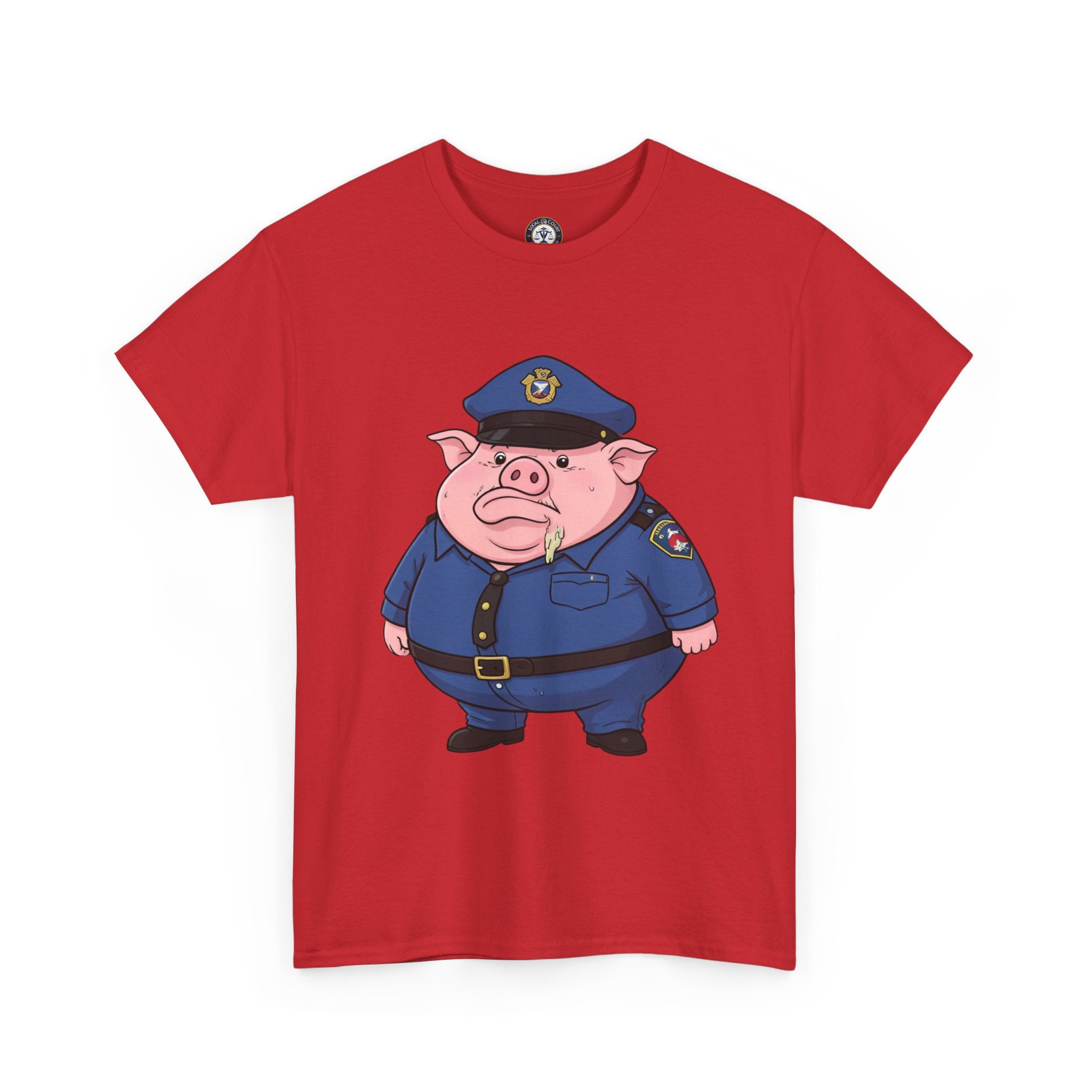 Funny Pig Officer Cartoon T-Shirt — "FTP" Graphic Tee