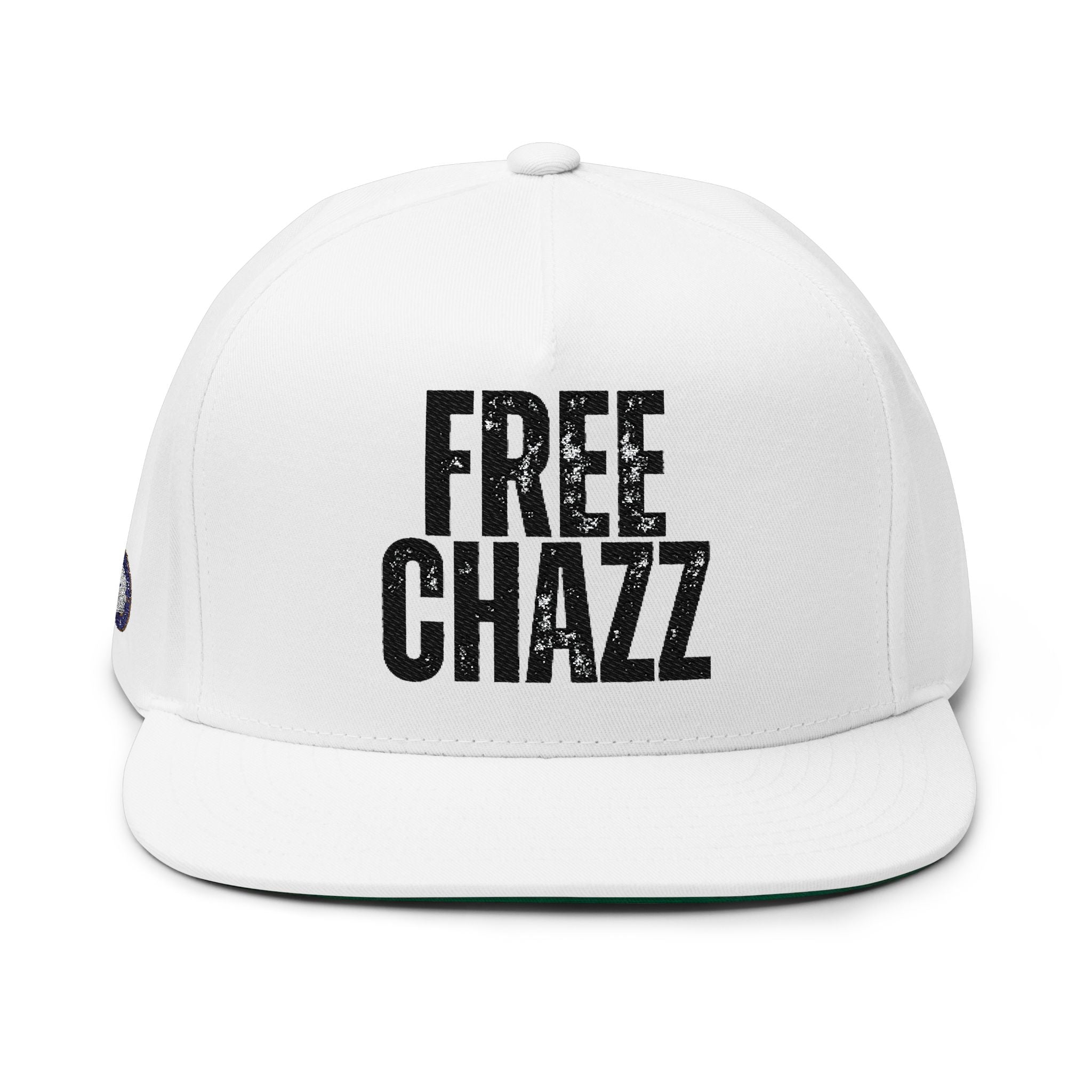 Flat Bill Cap — 'FREE CHAZZ' Embroidered Snapback Hat