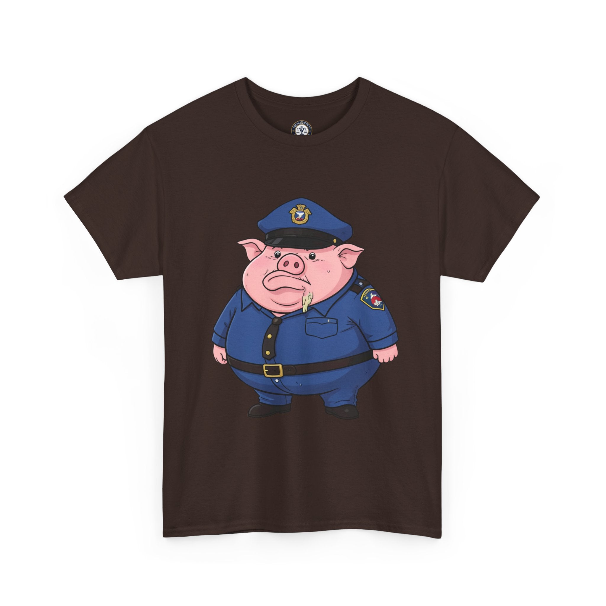 Funny Pig Officer Cartoon T-Shirt — "FTP" Graphic Tee