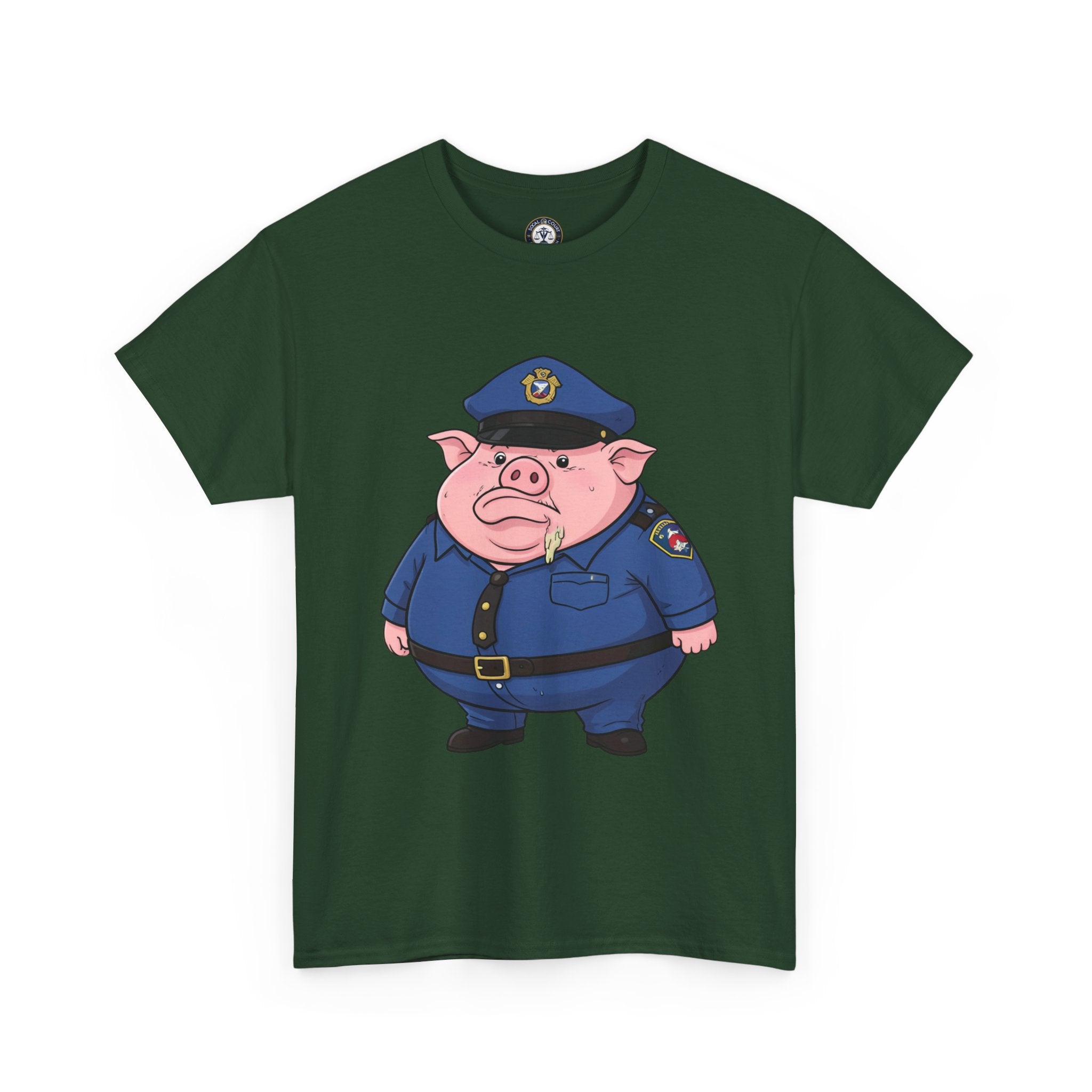 Funny Pig Officer Cartoon T-Shirt — "FTP" Graphic Tee