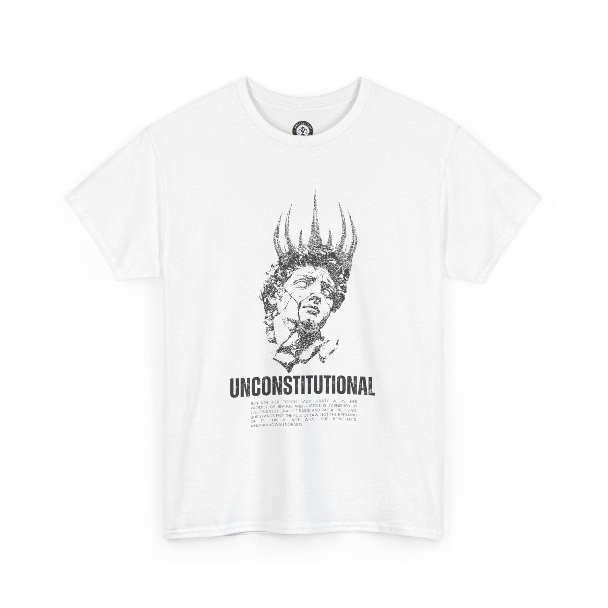 Unconstitutional Graphic Tee — Statue of Liberty Crowned Protest T‑Shirt