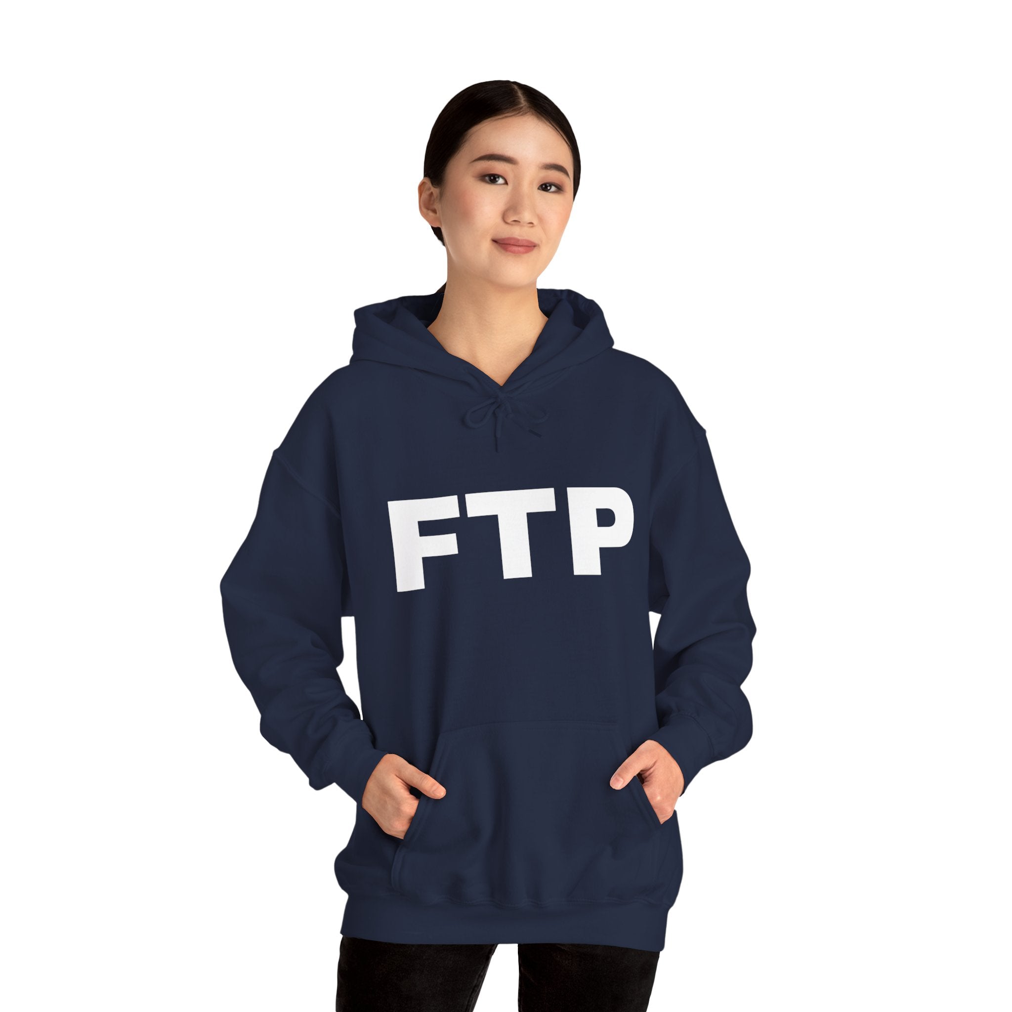 FTP Bold Logo Hoodie – Minimal Black Graphic Pullover