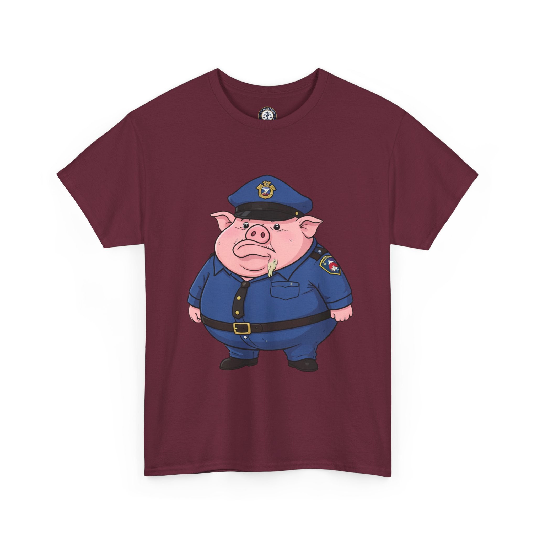 Funny Pig Officer Cartoon T-Shirt — "FTP" Graphic Tee