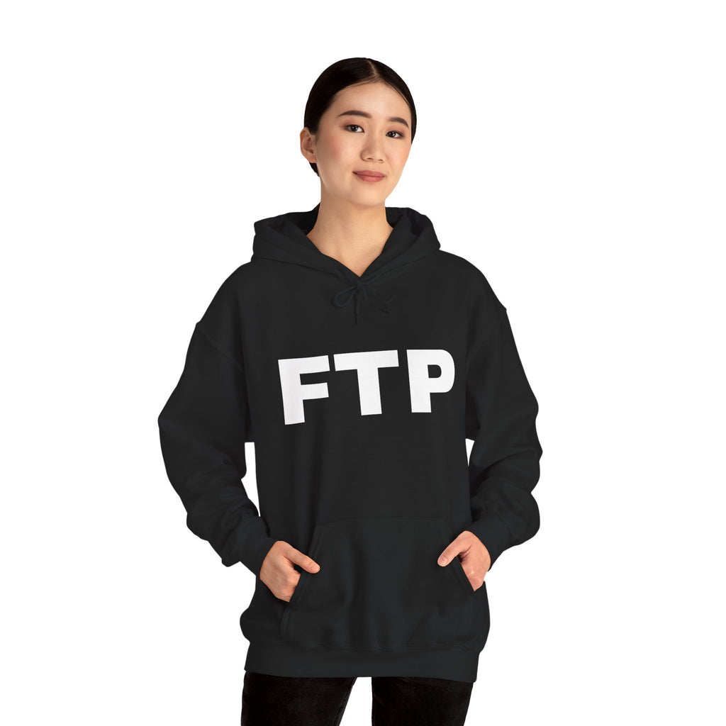 FTP Bold Logo Hoodie – Minimal Black Graphic Pullover