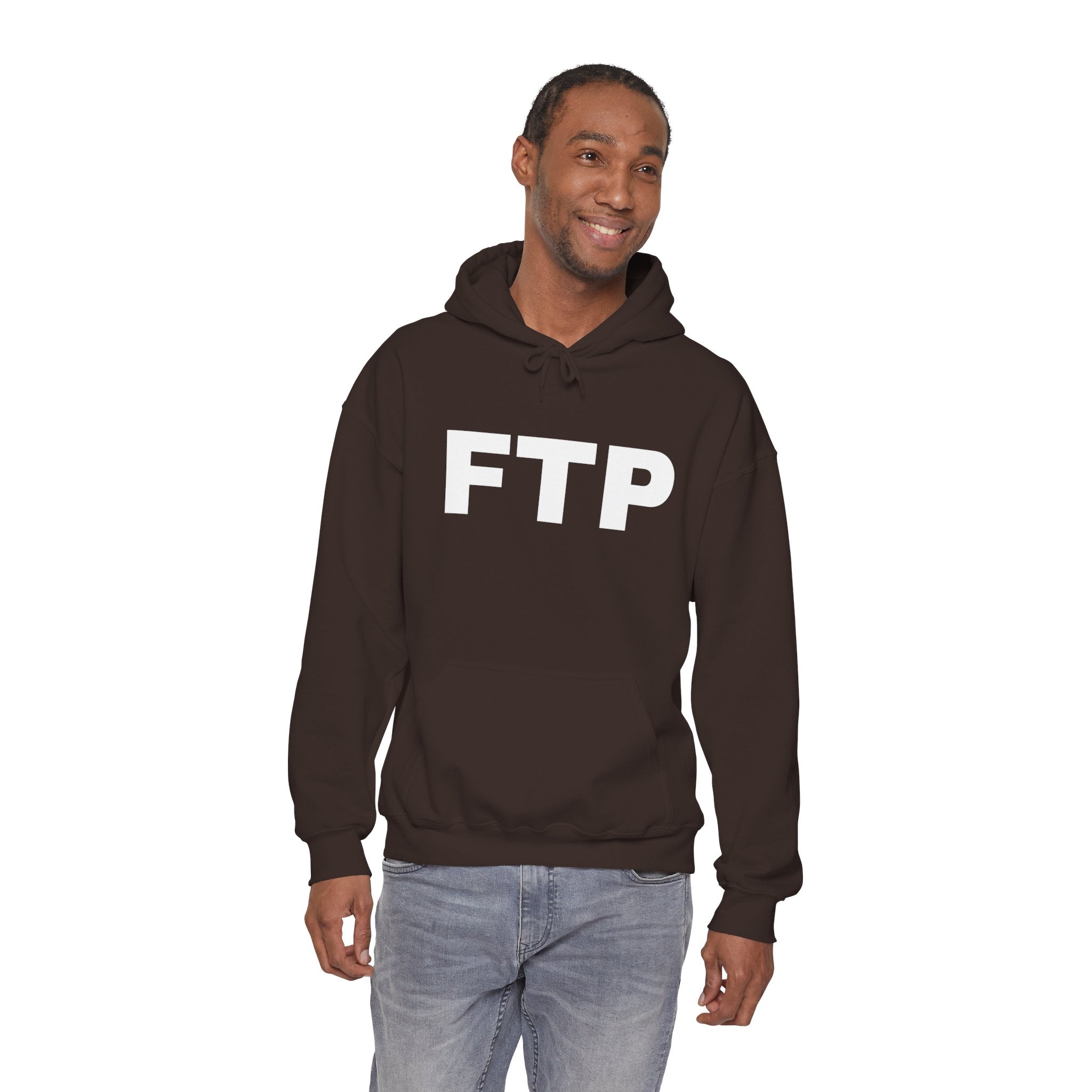 FTP Bold Logo Hoodie – Minimal Black Graphic Pullover