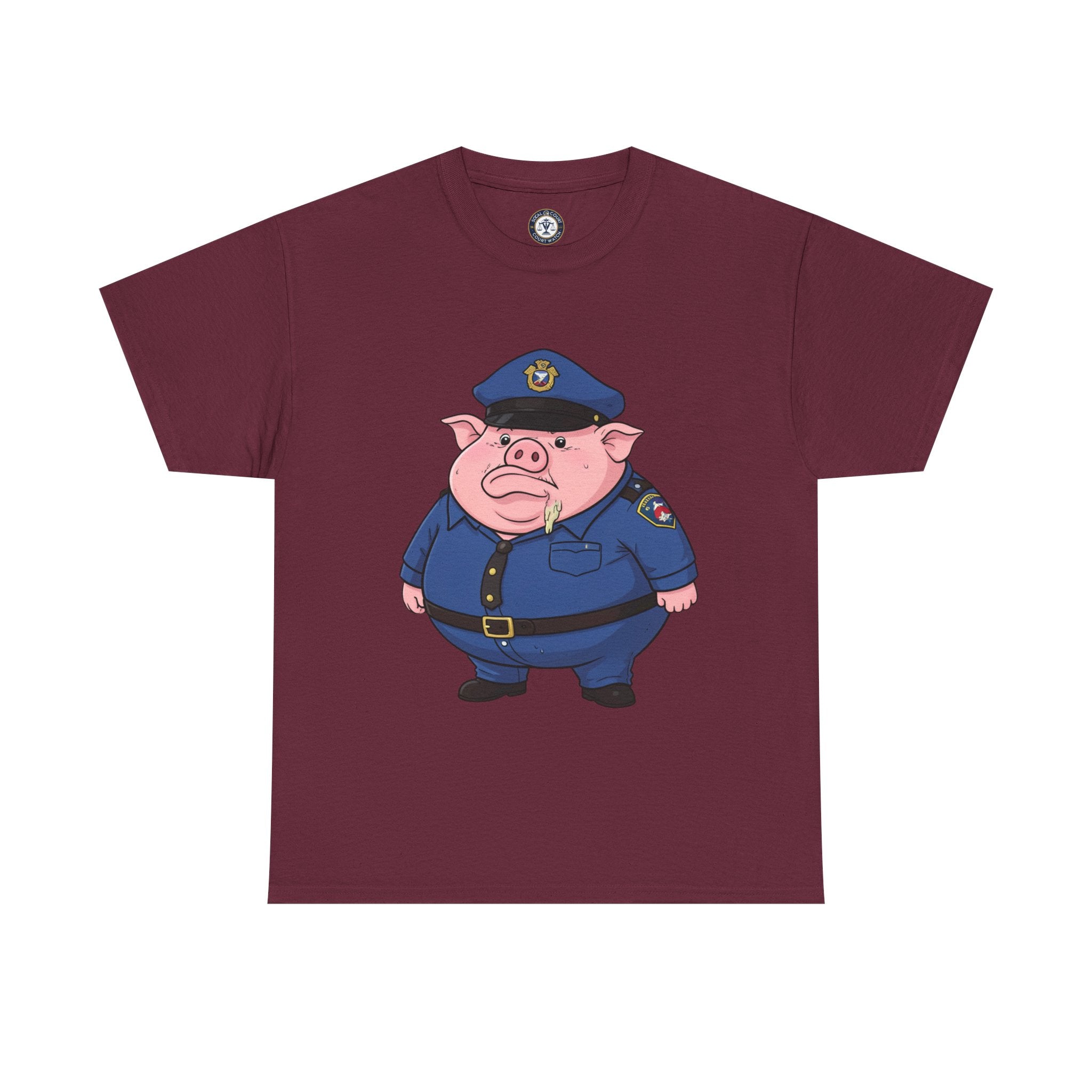 Funny Pig Officer Cartoon T-Shirt — "FTP" Graphic Tee