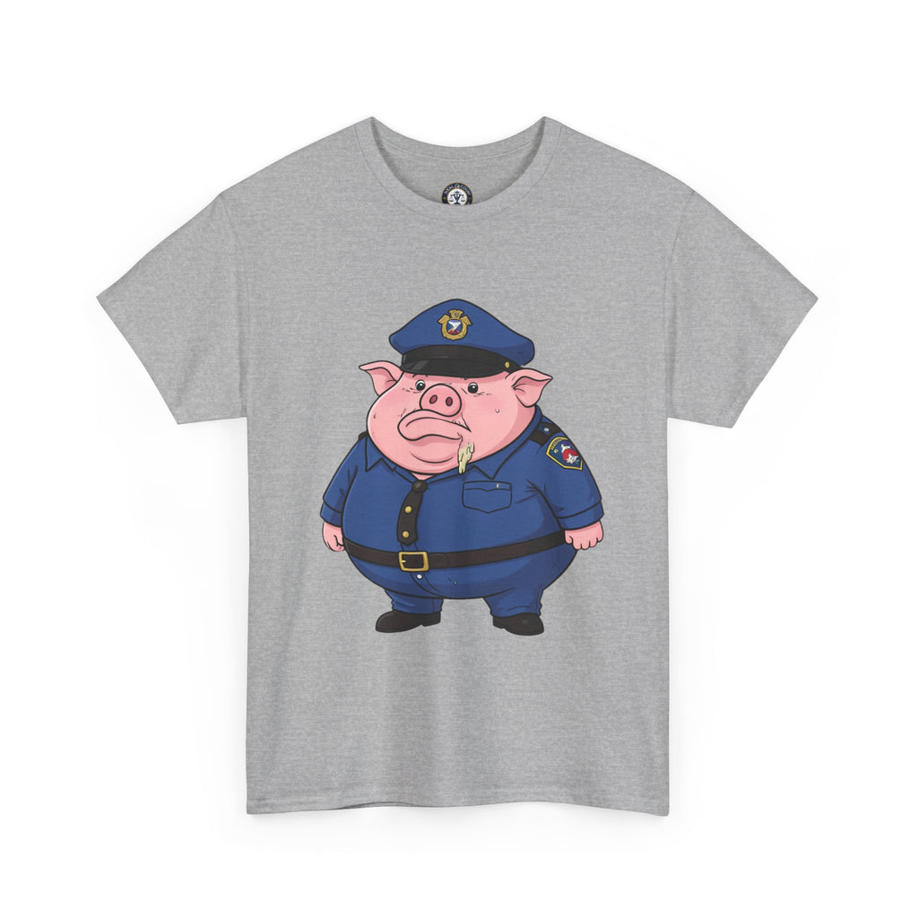 Funny Pig Officer Cartoon T-Shirt — "FTP" Graphic Tee