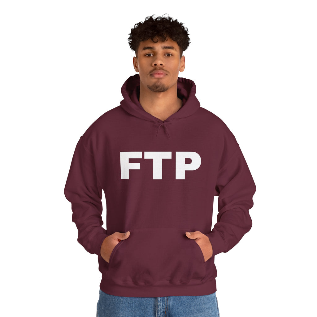 FTP Bold Logo Hoodie – Minimal Black Graphic Pullover
