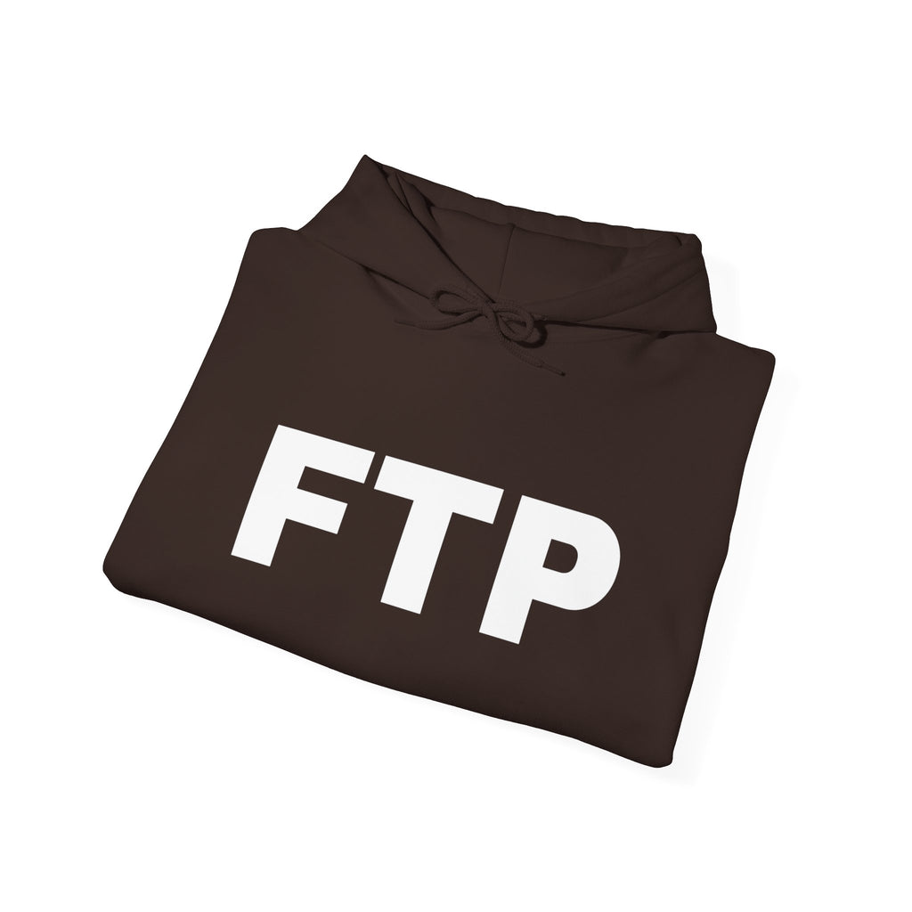 FTP Bold Logo Hoodie – Minimal Black Graphic Pullover