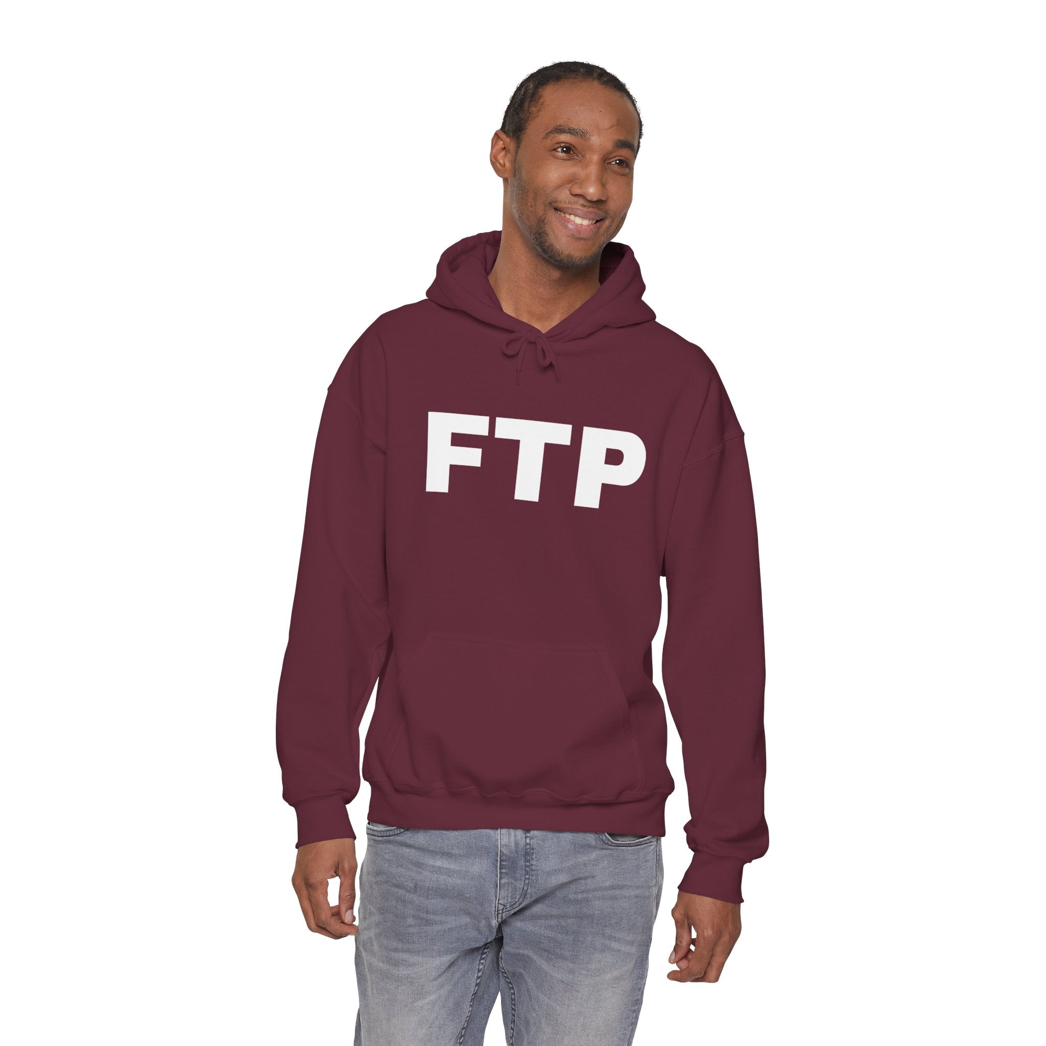 FTP Bold Logo Hoodie – Minimal Black Graphic Pullover