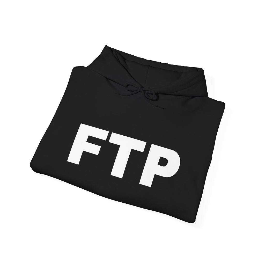 FTP Bold Logo Hoodie – Minimal Black Graphic Pullover