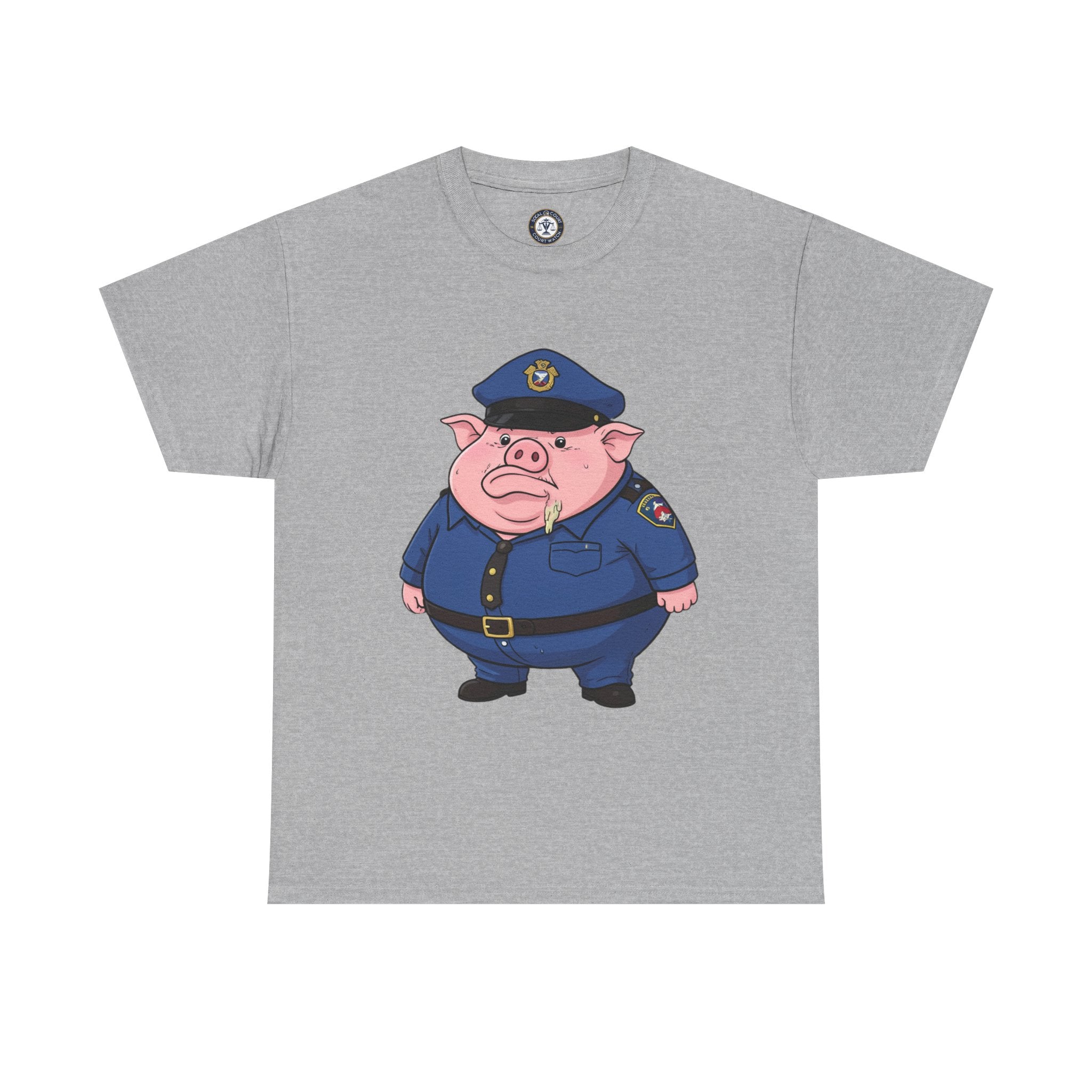 Funny Pig Officer Cartoon T-Shirt — "FTP" Graphic Tee