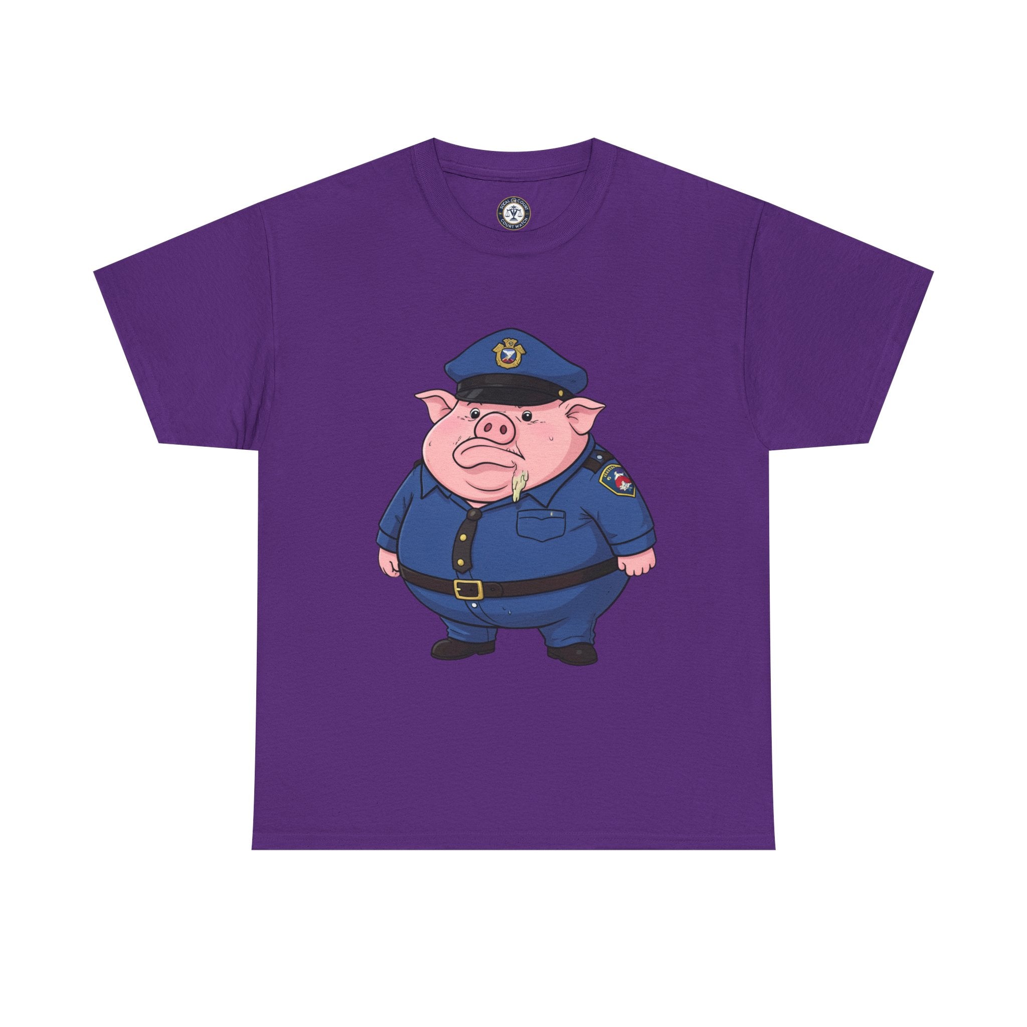 Funny Pig Officer Cartoon T-Shirt — "FTP" Graphic Tee