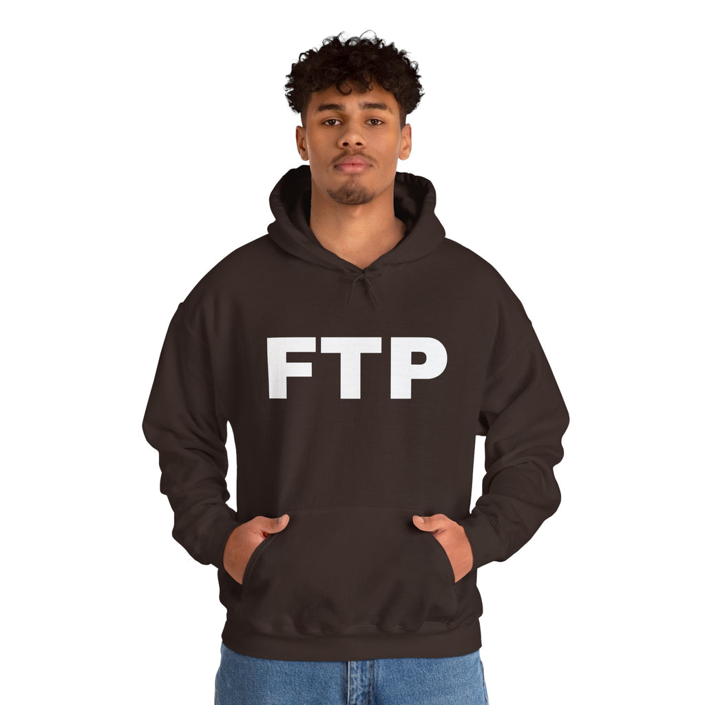 FTP Bold Logo Hoodie – Minimal Black Graphic Pullover