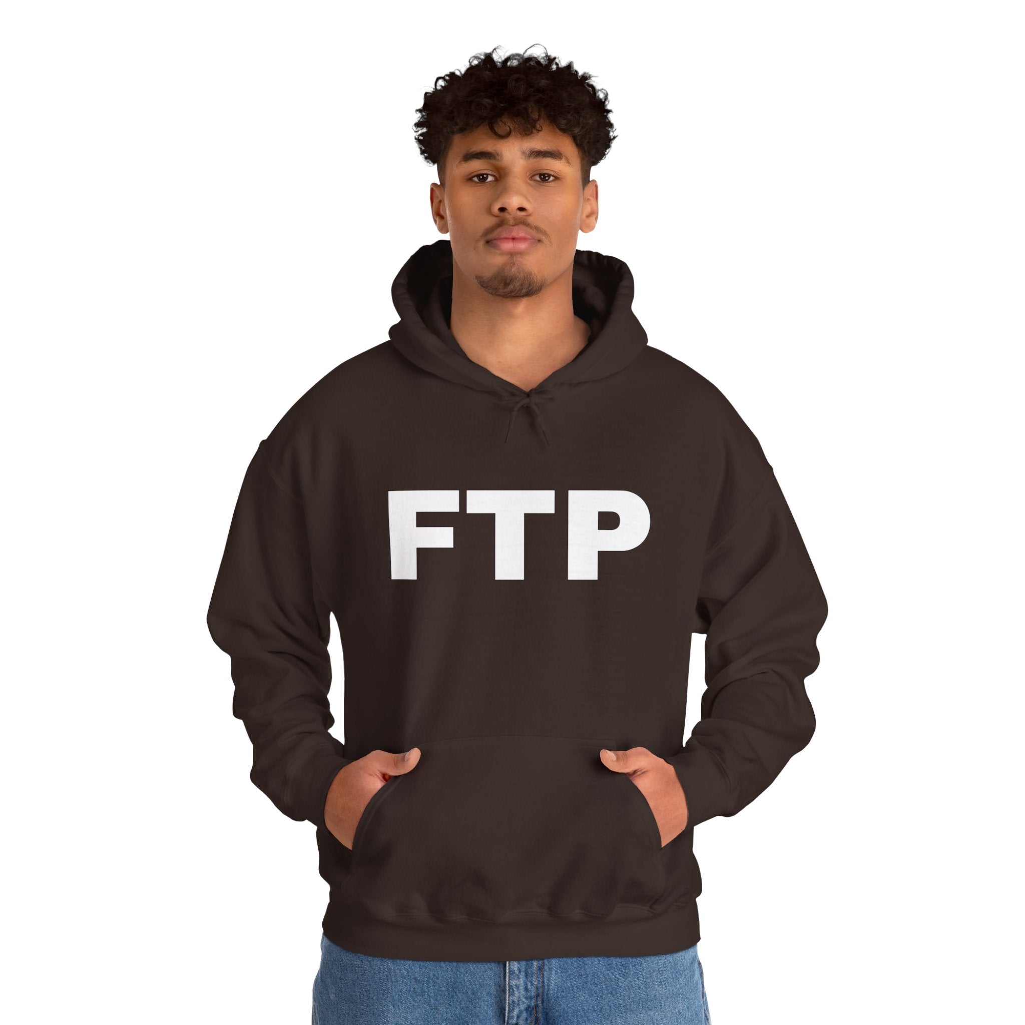 FTP Bold Logo Hoodie – Minimal Black Graphic Pullover