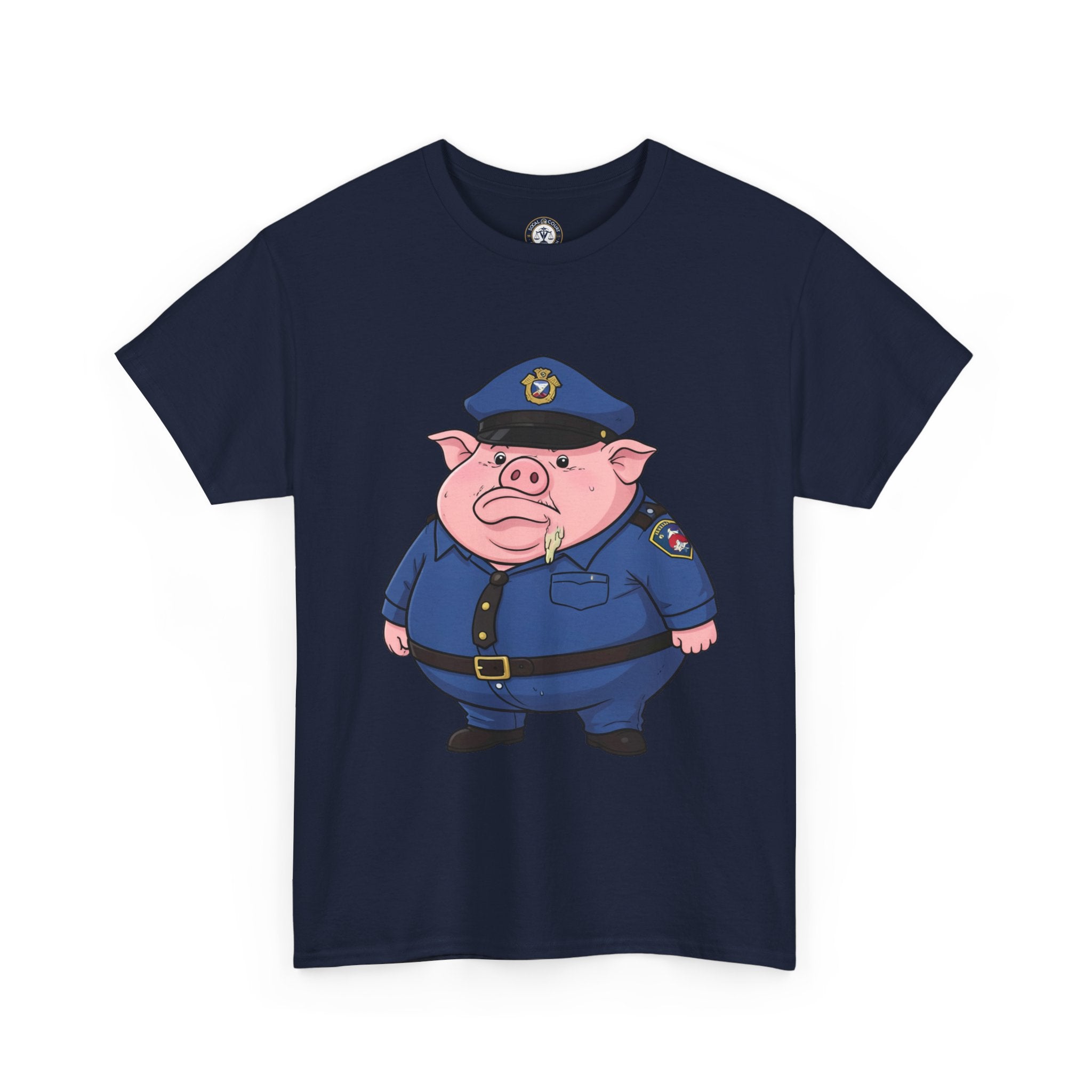 Funny Pig Officer Cartoon T-Shirt — "FTP" Graphic Tee