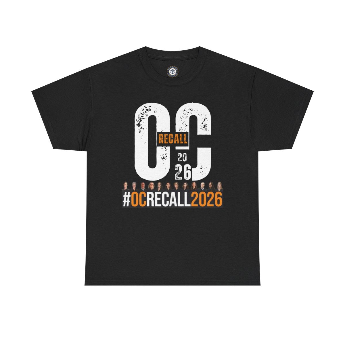 #OCRECALL2026 Tee | Political Protest Design, Orange and Black Text