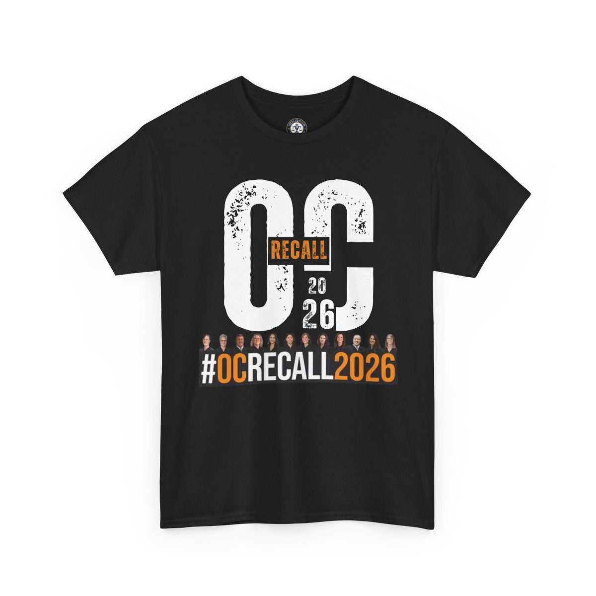 #OCRECALL2026 Tee | Political Protest Design, Orange and Black Text